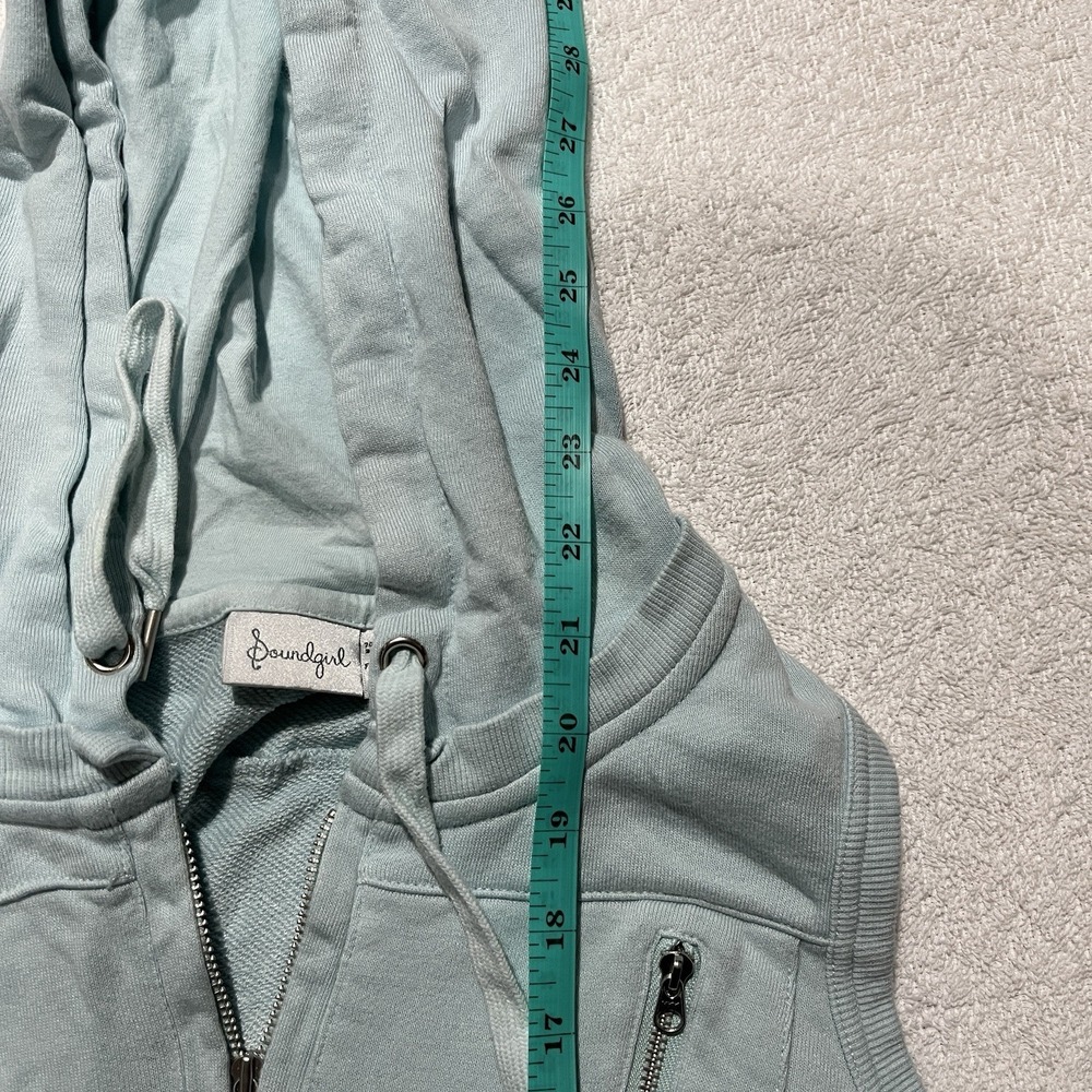 GOOD CONDITION!! Soundgirl Tank Top Hoodie Sleeve-less Light Blue Size: M - Picture 6 of 8